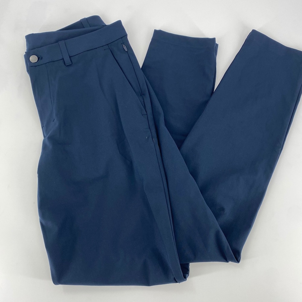 Lululemon Commission Slim Fit Pant 32 Navy Blue Warpstreme Chino LM5AQZS